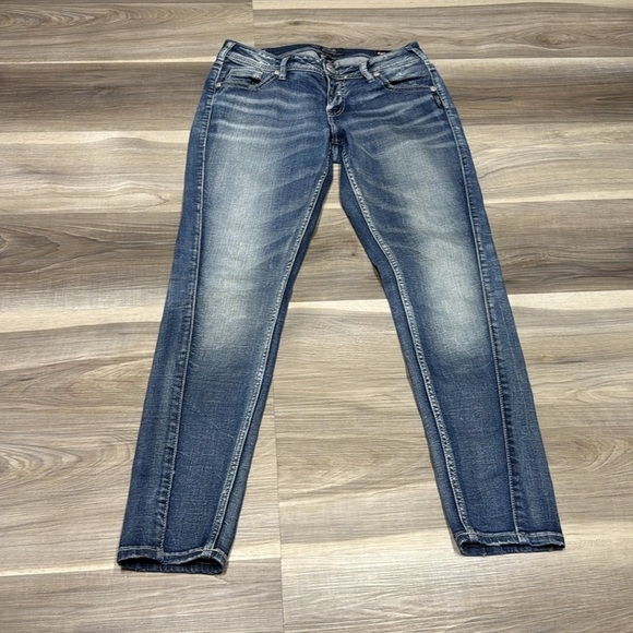 🏁 Silver jeans Blue denim Boyfriend Jeans size 27 - Picture 1 of 9